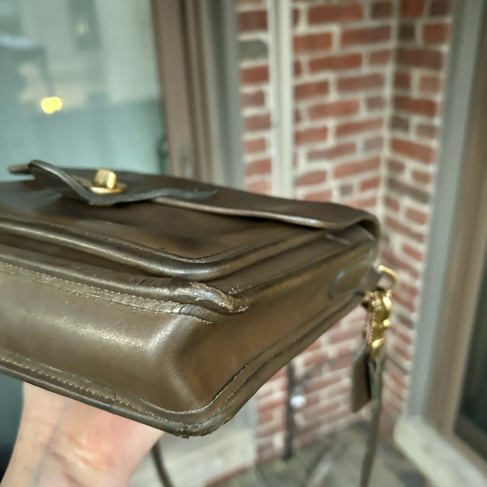 Vintage coach olive station bag style 5130 green leather crossbody retro 90s y2k - Picture 9 of 15